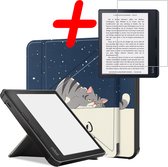 Hoes Geschikt voor Kobo Sage Hoesje Bookcase Cover Hoes Met Screenprotector - Hoesje Geschikt voor Kobo Sage Hoes Cover Case - Kat
