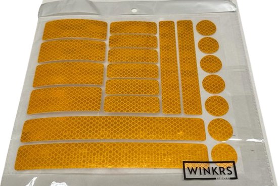 Reflecterende Veiligheids stickers Geel - Reflectie tape voor in het verkeer - Maak wandelwagens, koffers, buggy's, skelters, helms, fietsen etc goed zichtbaar in het donker. van Orange85 — afbeelding 2