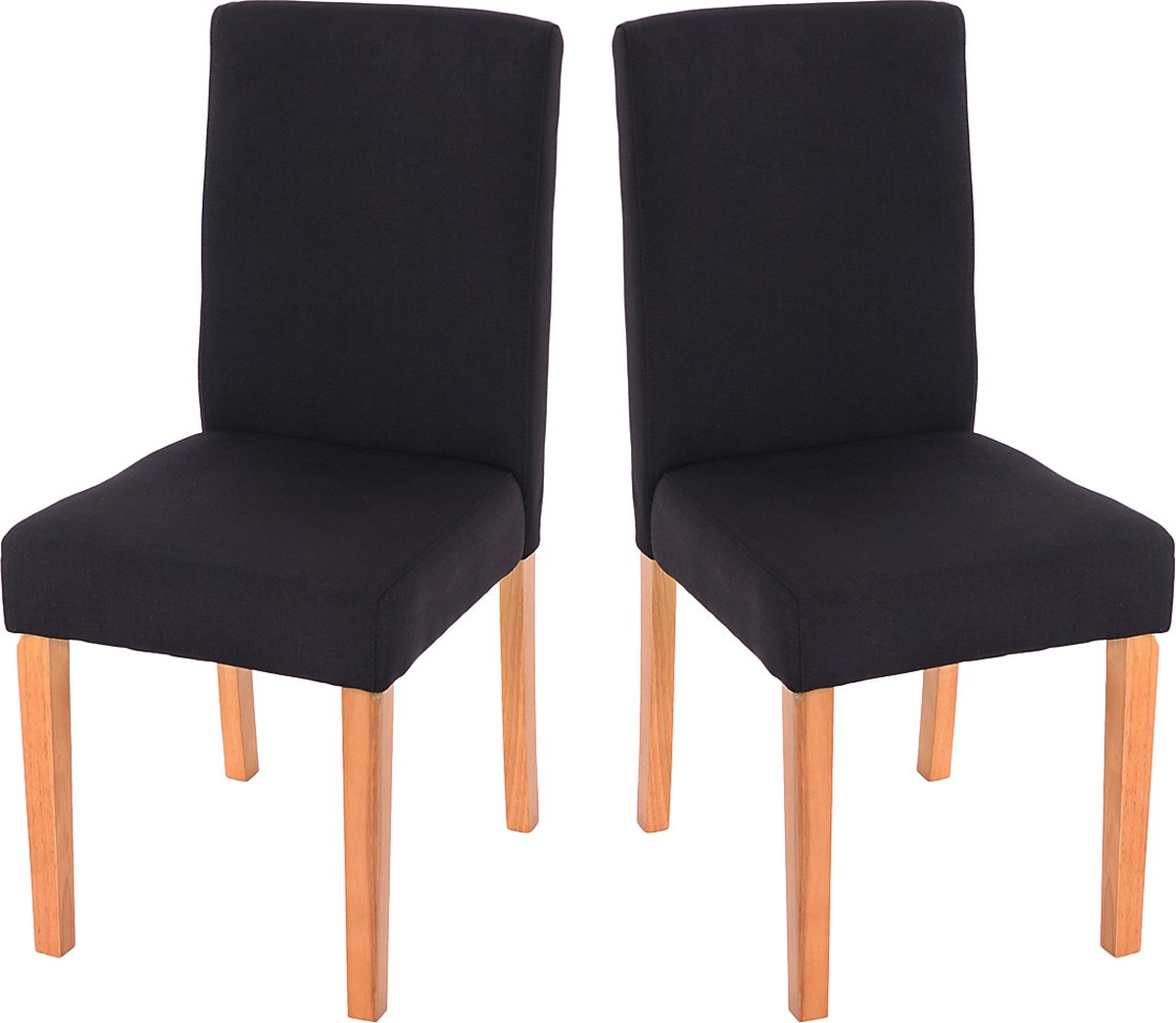 Cosmo Casa Set van 2 Eetkamerstoelen - Keukenstoelen - Comfort - Textiel - Donkere Poten - Zwart