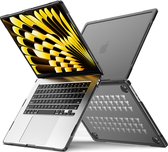 Case2go - Hoes voor Macbook Air 15 Inch (2023) - 360 Bescherming - Click on - Transparant