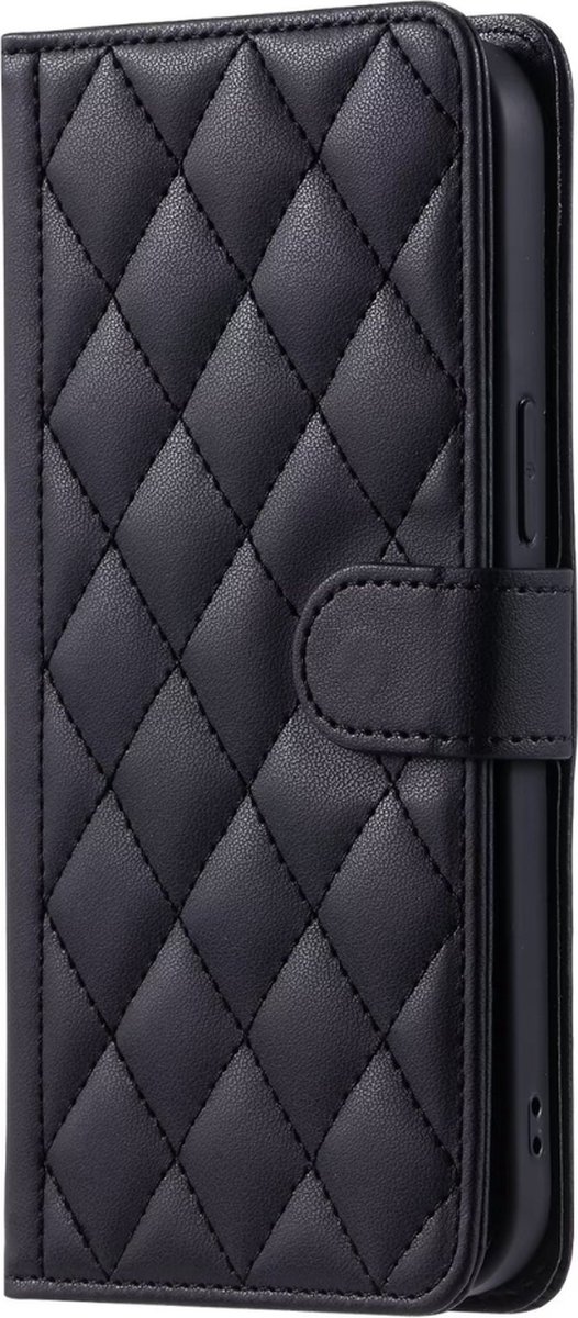 Hoesje geschikt voor iPhone 14 - Bookcase - Pasjeshouder - Koord - Kunstleer - Zwart