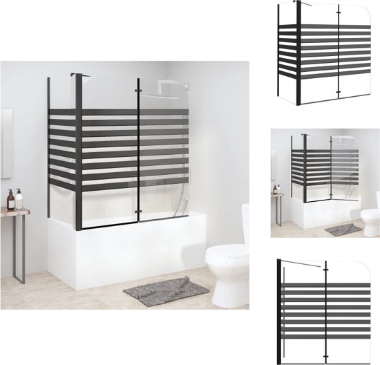 Binnendeur smal 83x201,5 cm gehard glas en aluminium zwart kopen
