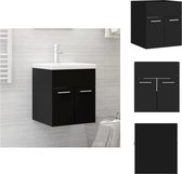 vidaXL Meuble de lavabo - Noir - Aggloméré - 41 x 38,5 x 46 cm - Meuble de salle de bain