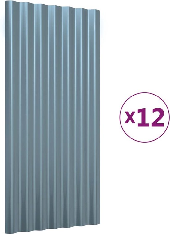 Trapezium Dakplaten 12 Stuks Antraciet Metaal 129x46cm