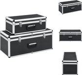 vidaXL Opbergkoffers - Set van 2 - Hout/ABS/Aluminium - 62.5x28x27 cm - 47x23.5x18.5 cm - Krasbestendig - Gereedschapskoffer