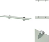 vidaXL Zwevende Plank - Glas - 50 x 10 cm - 8 mm Dikte - 10 kg Draagvermogen - Wandsteun