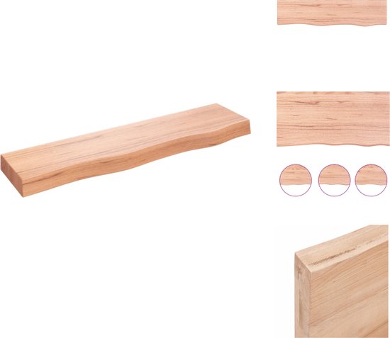 vidaXL Wandschap rechthoekig natuurlijke rand 50x20x2,5 cm acaciahout