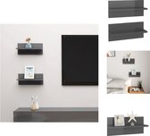 vidaXL Wandschap - Hoogglans grijs - 40 x 11.5 x 18 cm - Bewerkt hout - Wandsteun