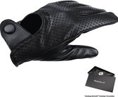 Leren handschoenen Heren - Retro Mesh - Leren Handschoenen Dames - Gemaakt van echt Lamsleer - Unisex - Zwart - Maat XL