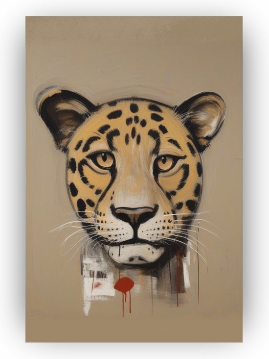 Luipaard banksy - Luipaard poster - Dieren posters - Poster kinderkamer - Kinderkamer accessoires - Poster luipaard - 40 x 60 cm