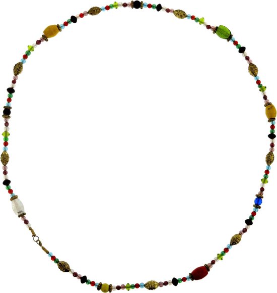 Behave Sautoir avec perles de verre colorées