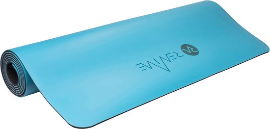 REVIVE eco / duurzame Yogamat "EARTH" - exercise / fitness mat - kleur aqua - 183 x 68 cm, 5 mm dikte, van natuur rubber van REVIVE — afbeelding 5