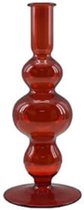 Kandelaars en kaarsenhouders - glazen kandelaar - kleurrijke kandelaar - rood - by Mooss - Hoog 22cm