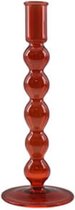 Kandelaars en kaarsenhouders - glazen kandelaar - kleurrijke kandelaar - rood - by Mooss - Hoog 23cm