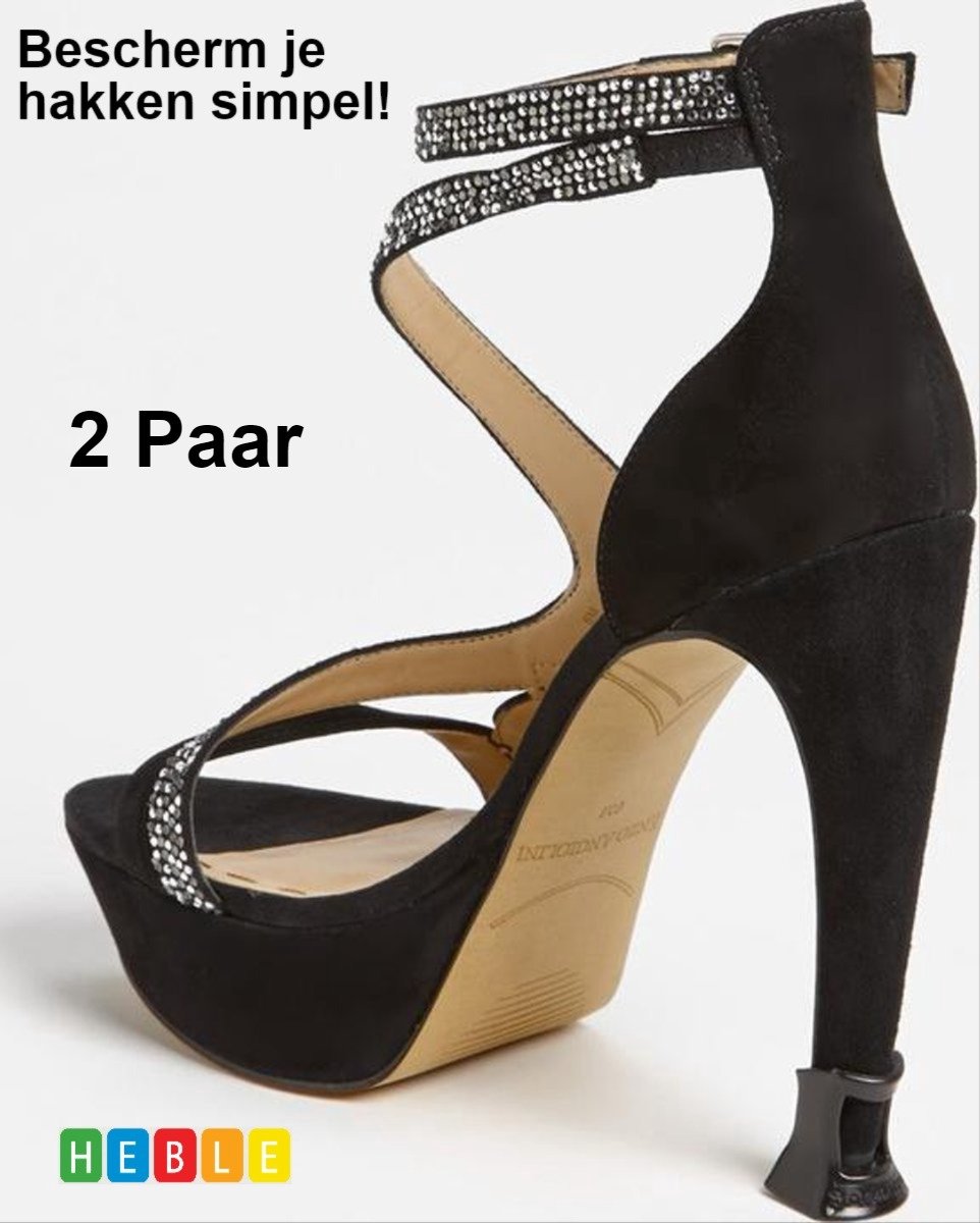 *** 2 paar Zwarte Hakbeschermers - Hakken Pumps Bescherming - van Heble® ***