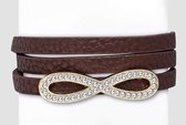 Montebello Armband Julia Brown - PU Leer - Infinity - 11mm - 19cm