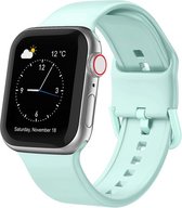 By Qubix Soft siliconen bandje met gespsluiting - Mint groen - Geschikt voor Apple Watch 42mm - 44mm - 45mm - Ultra - 49mm - Compatible Apple watch