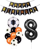 Cijfer Ballon 8 | Snoes Champions Voetbal Plus - Ballonnen Pakket | Oranje en Zwart
