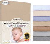Bed Couture Velvet Flanel Kinder Hoeslaken - 100% Katoen Extra zacht en Warm - Junior - 70x140 Cm - Cappuccino