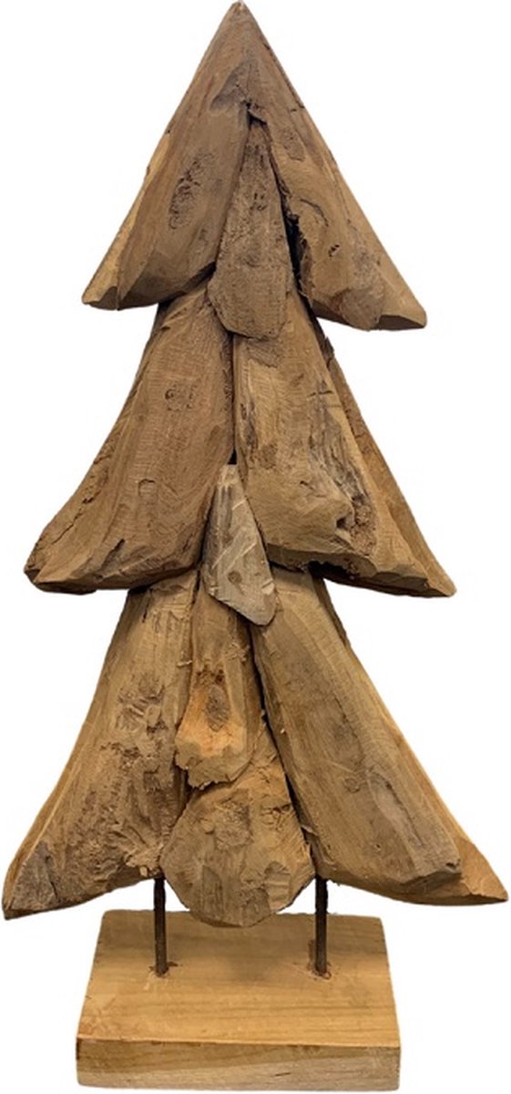 JoJo Living Woonaccessoires - Kerstboom - Teakhouten kerstboom Natal - S - Handgemaakt