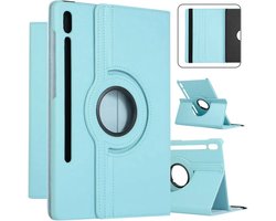 360 graden draaibare stand cover Hoes voor Samsung Galaxy Tab S8 Plus 2022 / S7+/ S7 Plus / Tab S7 FE 5G 12.4 inch 2020 - Hoesje met Auto Wake Sleep voor SM-X800/X806/T733/T736/T738/T970/T975/T976 - licht blauw