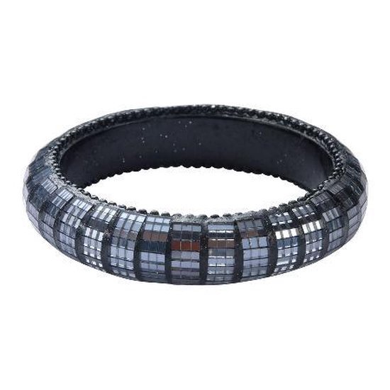 Bracelet Behave - jonc - noir - anthracite - design festif - 21,5 cm