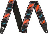 Fender Neon Monogrammed Strap Blue/Orange - Gitaarband