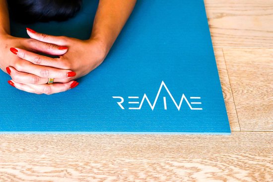 REVIVE eco / duurzame Yogamat "SUPREME" - exercise / fitness mat - kleur zwart - 183 x 61 cm, 6 mm dikte, eco gecertificeerd PER van REVIVE — afbeelding 2