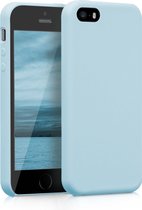 kwmobile telefoonhoesje geschikt voor Apple iPhone SE (1.Gen 2016) / iPhone 5 / iPhone 5S - Hoesje met siliconen coating - Smartphone case in mat lichtblauw