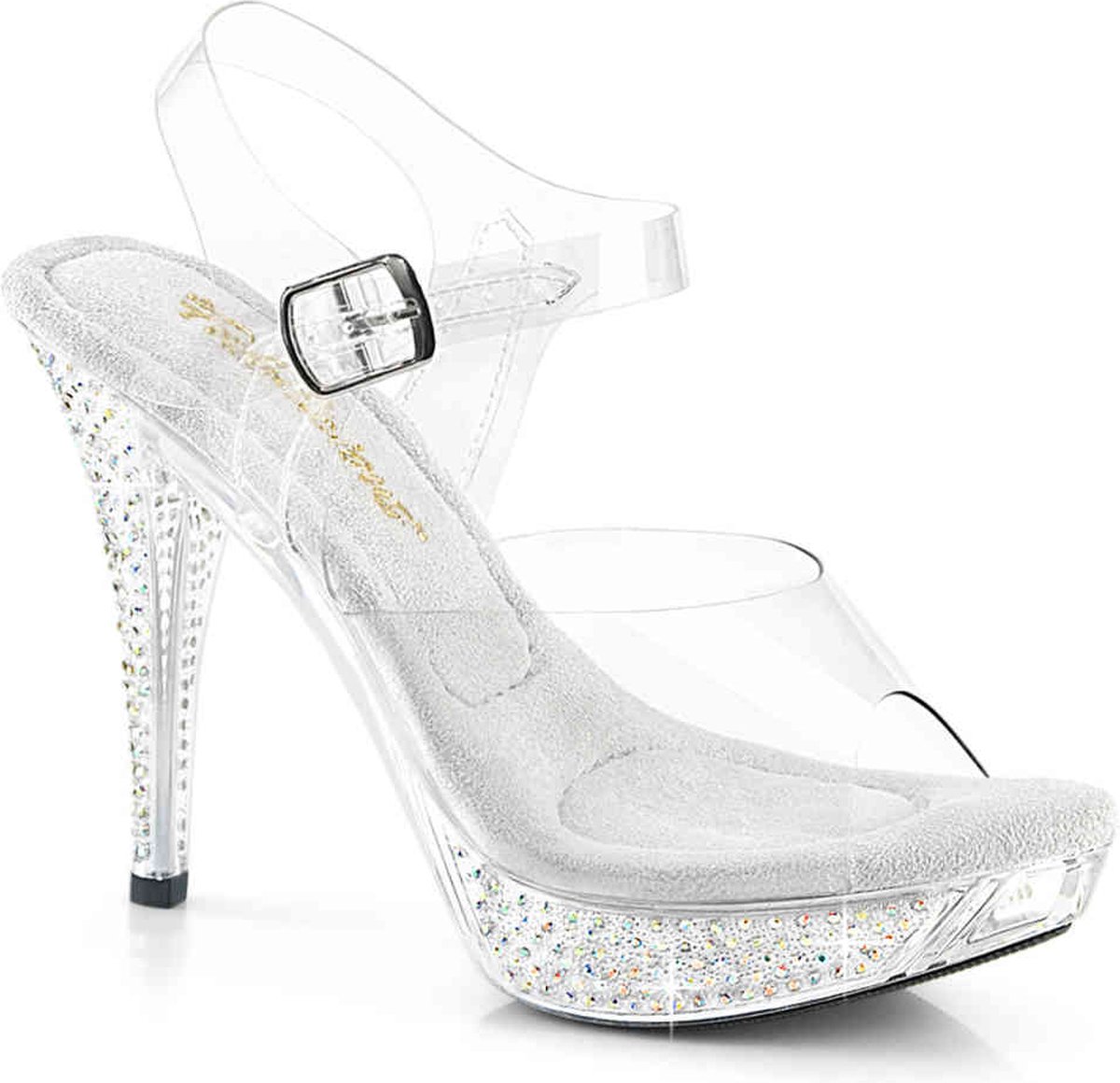 Fabulicious - ELEGANT-408ABRS Sandaal met enkelband - US 9 - 39 Shoes - Transparant