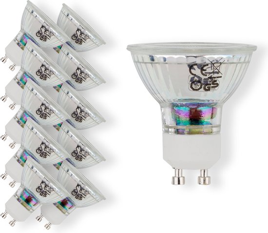 B.K.Licht - LED Lichtbron - set van 10 - met GU10 - 5W LED - 3.000K warm wit licht - lampjes  - LED lampen - reflectorlamp