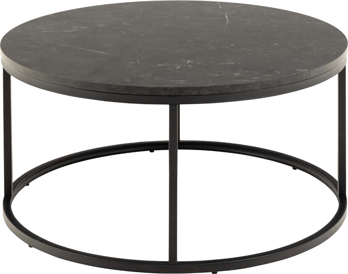 Salontafel Mario Zwart MDF Ø80cm - Giga Living
