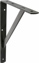AMIG Plankdrager/planksteun van metaal - gelakt zwart - H400 x B275 mm - boekenplank steunen - tot 225 kg