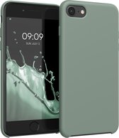 kwmobile telefoonhoesje geschikt voor Apple iPhone SE (2022) / iPhone SE (2020) / iPhone 8 / iPhone 7 - Hoesje met siliconen coating - Smartphone case in Regenwashed groen