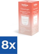 Bolsius Clean Light Geurnavulling 20u Cedarwood & Vetiver doosje a 2 stuks - Voordeelverpakking 8 stuks