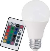E27 RGB + W LED Lamp Incl Afstandsbediening - 6000-6500K - 4W - Dimbaar - 4 Standen