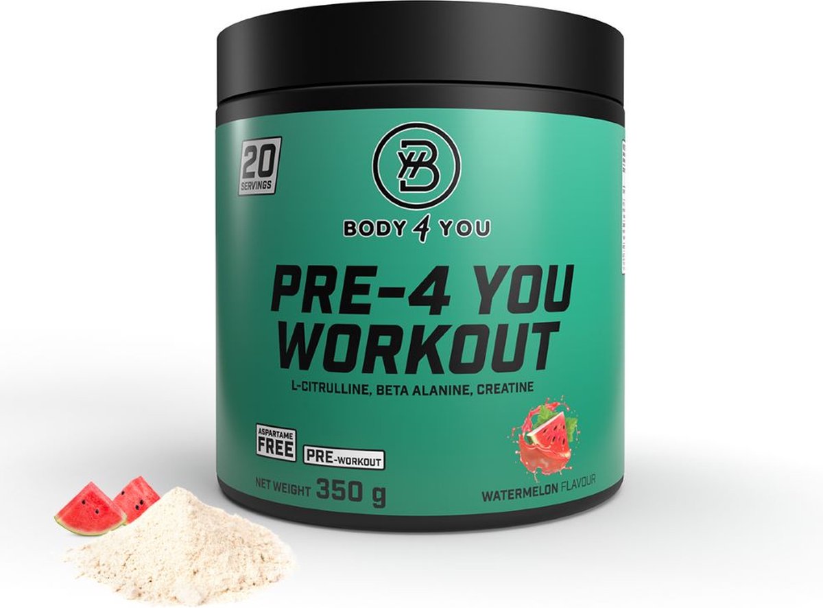 Body4You | Pre Workout | 350 gram - 20-30 servings - Watermeloen