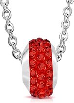 Montebello Ketting Maya Red - 316L Staal - Shamballa - 10x6mm - 45cm