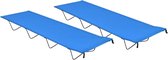 vidaXL - Campingbedden - 2 - st - 180x60x19 - cm - oxford - stof - en - staal - blauw
