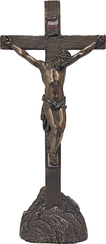 Syfunlv Metalen kruis, Jezus Christuskruis, 13 x 8 x 21 cm, goud, met tafelstandaard, klassiek, religieus, binnen, buiten, cadeau, decoratie Syfunlv Metalen kruis, Jezus Christuskruis, 13 x 8 x 21 cm, goud, met tafelstandaard, klassiek, religieus, binnen, buiten, cadeau, decoratie