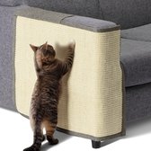 Navaris katten krabmat - Bescherming van meubels - Voor banken en stoelen - Krabbescherming - Voor de rechterkant - Lichtbruin