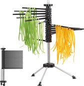 Navaris pasta droogrek - Inklapbaar pastarek - Droogrek voor zelfgemaakte spaghetti en noedels - Pastadroger met 16 armen - Tot 2 kg - Zwart