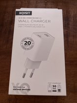 Xqisit USB-C oplader, 20w wall charger USB C 3.0