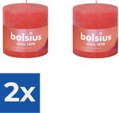 Bolsius Stompkaars Blossom Pink Ø100 mm - Hoogte 10 cm - Roze - 62 branduren - Voordeelverpakking 2 stuks