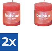 Bolsius Stompkaars Blossom Pink Ø68 mm - Hoogte 8 cm - Roze - 35 Branduren - Voordeelverpakking 2 stuks