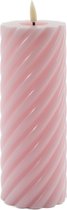 Mansion atmosphere - swirl led kaars licht roze 20x7,5cm