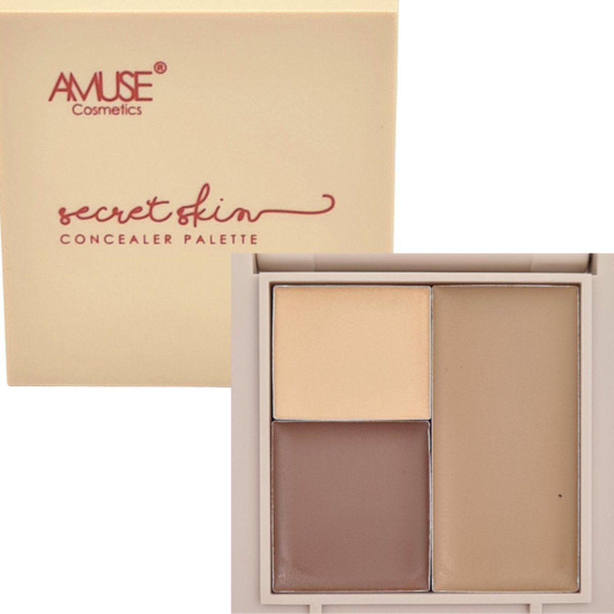 Amuse Secret Skin Concealer Palette - 02 - Medium Golden - Concealer - 5.3 g