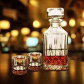 Cadeauset voor fijne rumglazen en gin | Cognacset Likeur whiskyglazen | Shotglaasjes voor brandewijn | 5 stuks Brandy Scotch Whisky Karaf | Whiskycadeaus voor heren