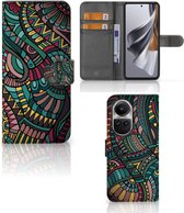 GSM Hoesje Geschikt voor OPPO Reno10 | 10 Pro Flip Case Aztec