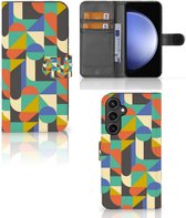 GSM Hoesje Geschikt voor Samsung Galaxy S23 FE Bookcase Funky Retro